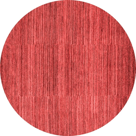 Ahgly Company Indoor Round Abstract Red Modern Area Rugs, 5' Round