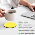 thumbnail image 4 of Yellow Coasters Set of 2, Pure Yellow Absorbent Coasters for Drinks, Coaster for Bar Office Dining Coffee Table Accessories Decor, Non Slip Round Desk Coaster, 4 of 9
