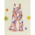 thumbnail image 3 of FEORJGP Little Girl Halloween Flare Jumpsuits 6M 12M 18M 2T 3T 4T Toddler Baby Sleeveless Overalls Rompers Pumpkin/Ghost Print Bodysuits Long Pants Kils Fashion Cute Casual Clothes for Daily, 3 of 7