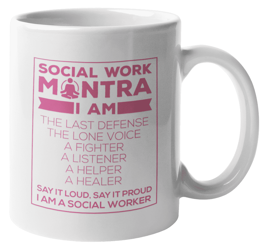 Coffee Tea Latte Gift Idea novelty office Social Worker FUELLED BY Mug 