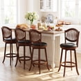 thumbnail image 4 of Costway Swivel Bar Stools Set of 2, 30" Bar Height Chairs with Backrest and Wood Frame, 4 of 9