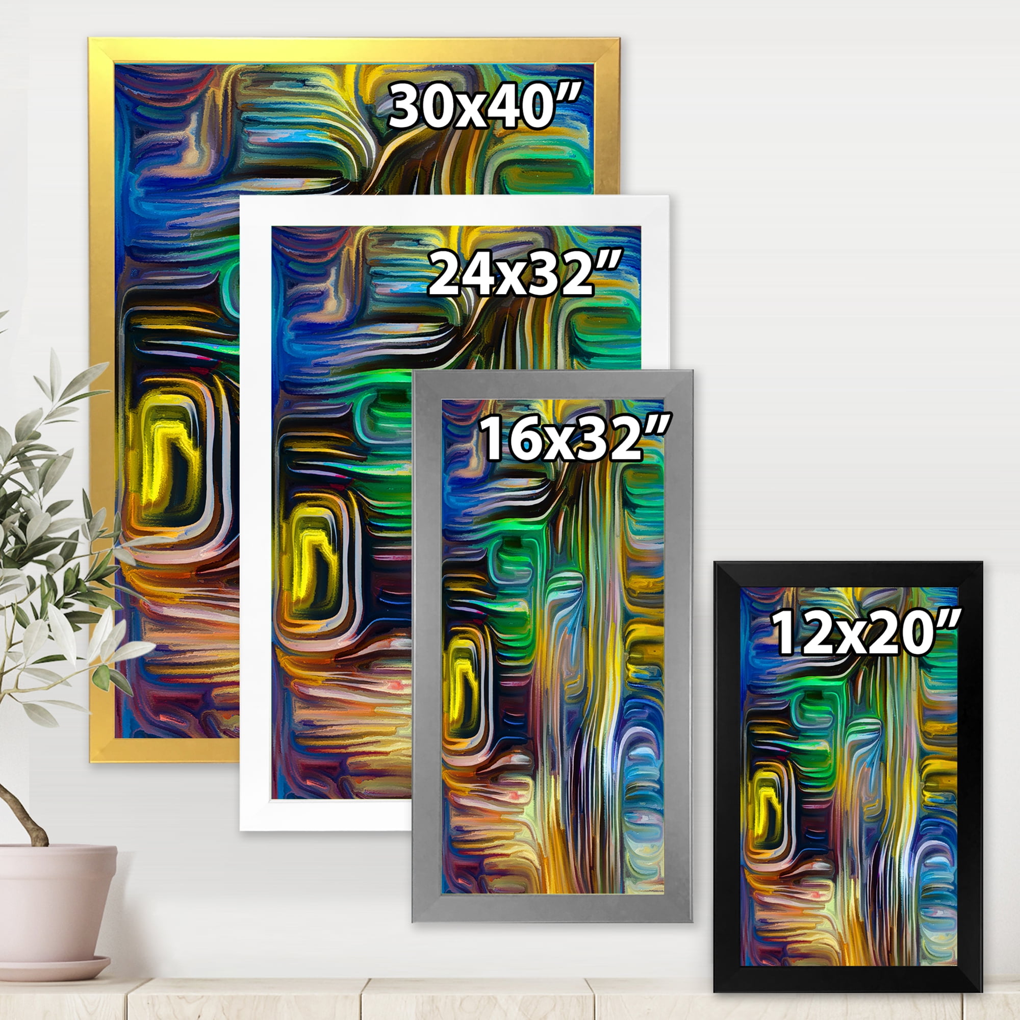 Designart 'Colour Spiral Fusion VI' Modern Framed Art Print