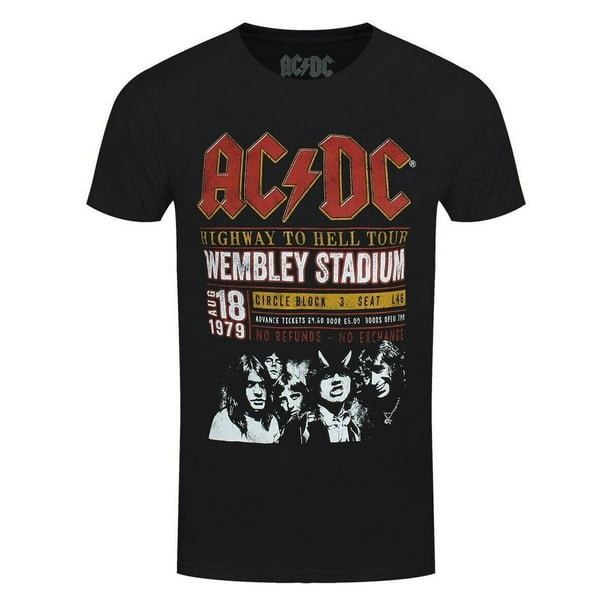 AC/DC - Camiseta Wembley '79 de Ecológico para Adultos Unisex (Negro)