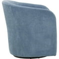 thumbnail image 3 of Pemberly Row Traditional Fabric Curved Arm Swivel Tub Chair in Light Blue, 3 of 4