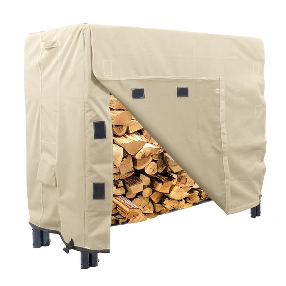 KHOMO GEAR - Heavy Duty Log Rack Cover - 4 Feet - Titan Series - Beige