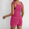 thumbnail image 4 of Jumpsuits For Women Short Overalls Casual Sleeveless Adjustable Rompers Velvet With Pockets 2025 Hot Pink, 4 of 9