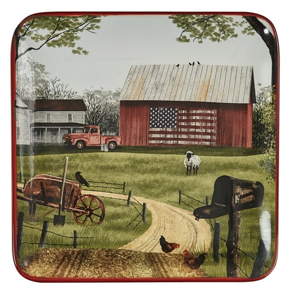 Park Designs Red Life On The Farm Salad Plate Set of 4