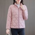 thumbnail image 6 of HAiming Womens Plus Size Jacket Full Zipper Long Sleeve Stand Collar Solid Padded Coat Fall Winter Trendy Clothes, 6 of 9