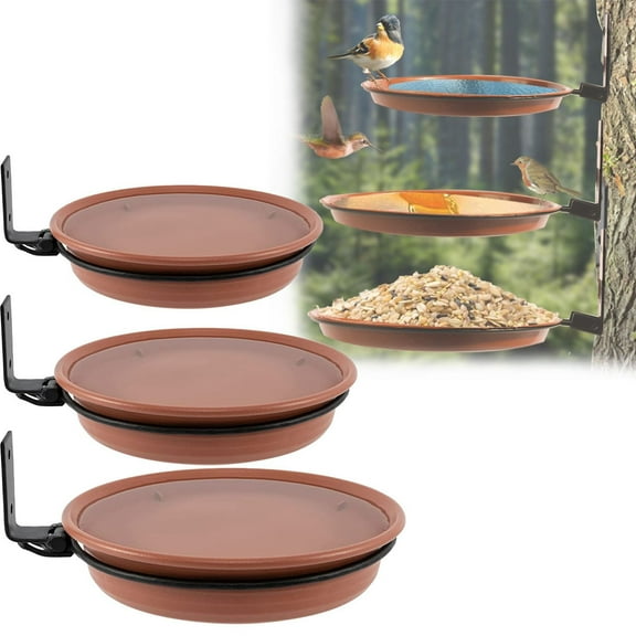 ZMKIAG Durable Wall Mounted Bird Feeder, Reusable Tree Mounted Wild Bird Bath for Outdoors Place Food Water, Installed on Wooden Fences, Trees, Deck,Indoor and Outdoor Walls