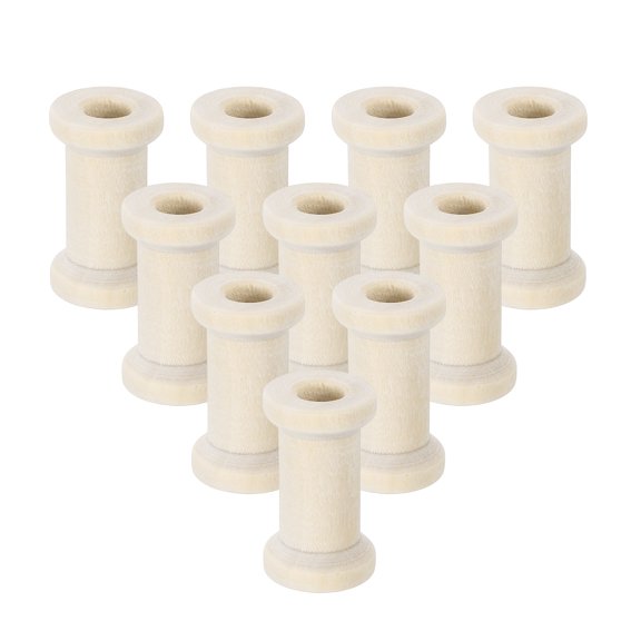 Uxcell 50 Pack Wooden Empty Spool 1-1/16in Unfinished Wooden Spools Empty Thread Spools