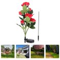thumbnail image 3 of Shisuyan 1Pc Solar Energy Light LED 6 Heads Imitation Rose Flower Floor Insert Light, 3 of 8