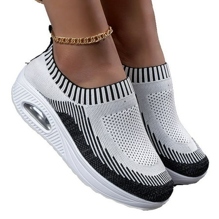 

HEBELEENA Platform Sneakers for Women Loafers Comfort Wedge Shoes for Women