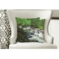 thumbnail image 4 of Ambesonne Nature Throw Pillow Cover 2 Pack, Riverbed Rocks Trees, 20", Green Grey White, 4 of 6