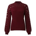 thumbnail image 6 of BJUTIR Womens Pullover Sweaters Women Fashion Loose Knit Bead Round Neck Long Sleeve Pullover Sweater Top, 6 of 6