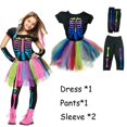 thumbnail image 3 of 2024 Vestido de bruja para niñas de Halloween + sombrero + varita + bolsa de caramelos Disfraz para niños Fiesta de carnaval Conjunto de vestidos de bruja malvada Ropa de 2 a 12 años, 3 of 5