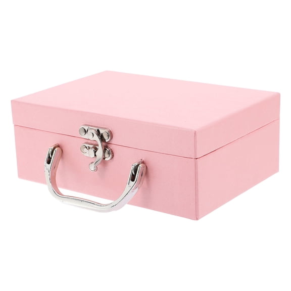 FRCOLOR Solid Color Paper Suitcase Storage Box with Handle Portable Sundries Storage Case  Multi-use Storage Box Paper Wrapping Box