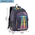 thumbnail image 2 of FORMRS Unisex School Backpack 17" Student Travel Bag with Laptop Compartment, Purple UFO, 2 of 7