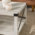 Walker Edison Magnolia Metal X Coffee Table, Stone Grey