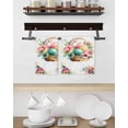 thumbnail image 3 of Easter Eggs Kitchen Dish Towels for Drying Dishes Set of 2, Yellow Floral Basket Leaves Rustic Botanical Waffle Weave Microfiber Hand Tea Bathroom Towels Quick Dry & Absorbent Towel 15.7x23.6, 3 of 7