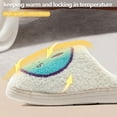 thumbnail image 4 of Retro Smile Face Slippers for Women Men Cute Soft Plush House Slippers Indoor Outdoor Warm Lightweight Fuzzy Slides, 4 of 5