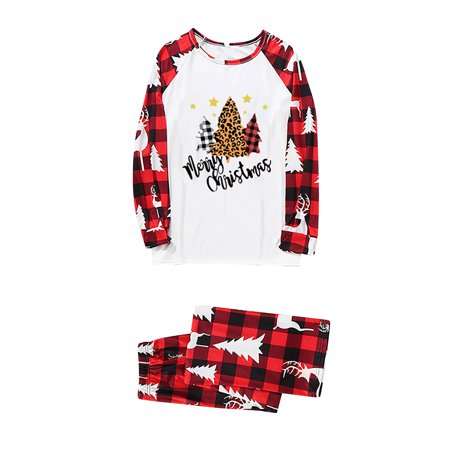 

QWERTYU Christmas Family Pajamas Xmas Family Sleepwear Set Xmas Party Sleepwear Parent-Child Pjs Red XL