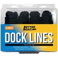 thumbnail image 1 of Dock Lines Boat Ropes for Docking 3/8" Line Braided Mooring Marine Rope 15FT Nylon Rope Boat Dock Lines for Docking Boat Lines Boating Rope Braided 15' Feet with Loop Black 4 Pack, 1 of 8