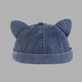 thumbnail image 4 of Retro Washed Cotton Cat‑Ears Brimless Hat Funny Unique Casual Party Daily Wear Street Fashion Beret Cap, 4 of 4