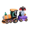 The Holiday Aisle Halloween Reaper Drive Train Inflatable with Tombstone and Bat and Cat