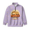 thumbnail image 4 of Uourmeti Mushroom Sleep Capybara Print Kids Christmas Hoodies Half Zipper Sweatshirt Pullover Sweatshirts Festive Holiday Wear for Party Celebration Gift Size 9-10, 4 of 7