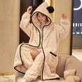thumbnail image 3 of Pijama grueso de franela para mujer, camisón cálido con capucha, Kawaii ropa para el hogar, túnicas suaves y elegantes, 2XL, Invierno, 3 of 3