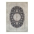 thumbnail image 2 of Pasargad Home 103" x 145" Hand-Knotted Silk & Wool Area Rug in Navy/Ivory, 2 of 7