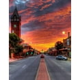thumbnail image 1 of BSDHOME Polyester 5x7ft Rue Vue Coucher de Soleil Photographie Arrière-Plans Photo Accessoires Studio Fond, 1 of 2