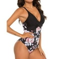 thumbnail image 4 of Gibobby Trajes de Baño para Mujer Una pieza de traje de traje de baño Bikini Push Up Flowers Swimwear Women Swimwears Tankinis Set(Rosa,CH), 4 of 5