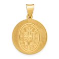 thumbnail image 3 of 14k Yellow Gold Polished and Satin Miraculous Medal Hollow Pendant Charm, 3 of 4