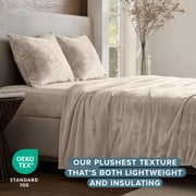 Bare Home Microplush Fleece Sheet Set - Ultra Soft - Deep Pocket - Twin, Sand