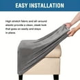 thumbnail image 2 of CNKOO 1pc Modern Stretch Velvet Ottoman Cover  Elastic Square Footstool Protector  Machine Washable  Polyester & Spandex Blend  Slipcover-Grip  No Print  200-250 gsm ZZZ, 2 of 7