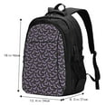 thumbnail image 5 of Balery Bat Purple Print USB Charging Backpack for Men and Women - Water-Resistant, Anti-Theft Laptop Backpack with USB Port for Travel, Work, School, and College, 5 of 7