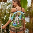 thumbnail image 2 of My Singing Monsters Plant Island Women's T Shirt Short Sleeve Off Shoulder Camisole Tee Shirt Top Summer Breathable Adjustable Cold Shoulder T-Shirt, 2 of 6