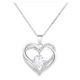 thumbnail image 2 of 18K White Gold Plated Crystal Quartz "I Love you" Pendant Necklaces April, 2 of 6