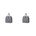 thumbnail image 4 of Wosthever Bolsa de almuerzo portátil Tela Oxford Papel de aluminio Aislamiento Bolsas enfriadoras de alimentos Bolsa de picnic con asa para Gris 2piezas, 4 of 6