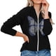 thumbnail image 3 of Sudadera informal de manga larga suelta con capucha y estampado de cárdigan a la moda para mujer Pompotops  qwe19334, 3 of 5