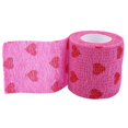 thumbnail image 4 of First Aid Bandage Wrap(Pink with Hearts),Self Adhesive Adherent Adhering Flex Bandage Grip Roll for Dog Cat Pet Horse(M), 4 of 5
