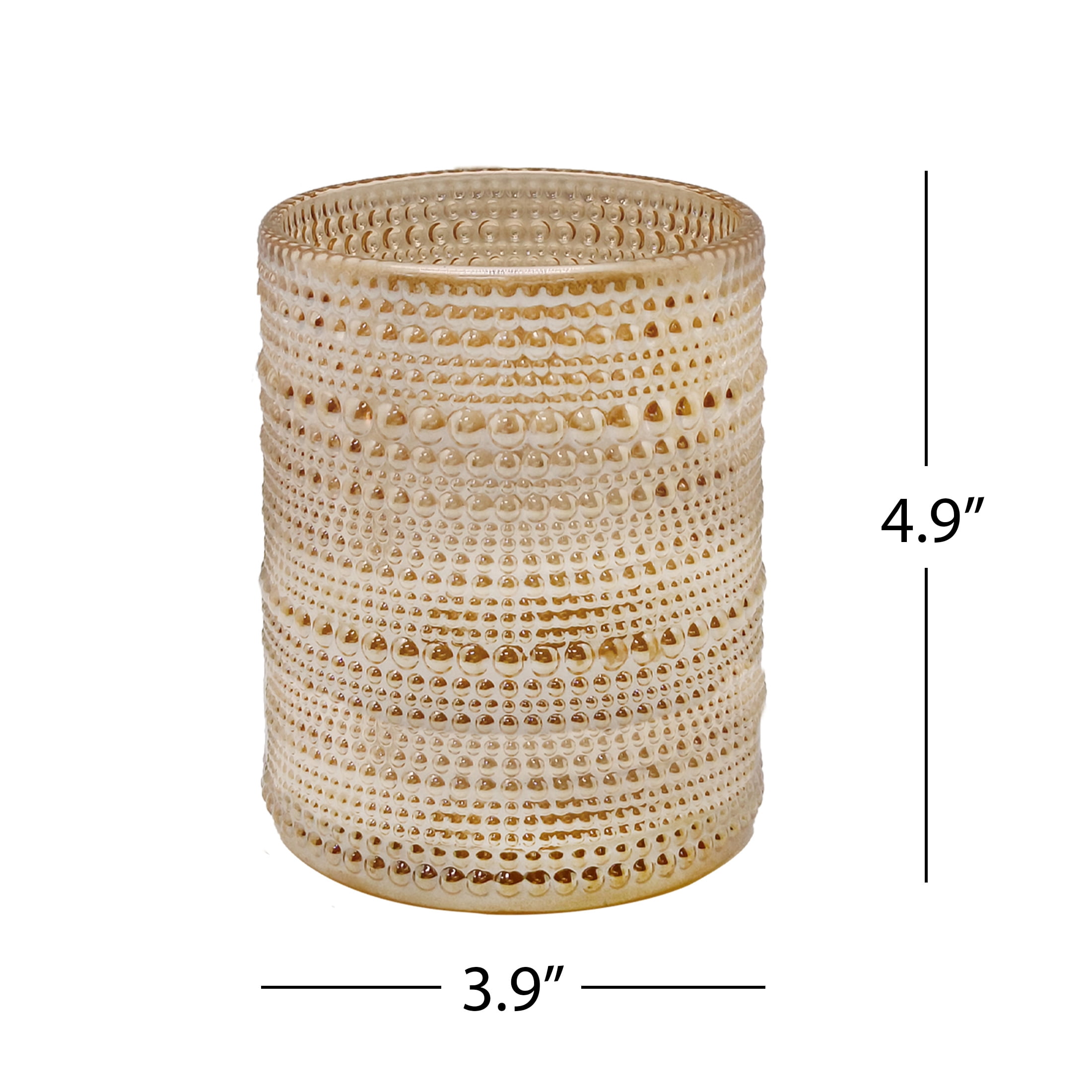 Home Decor Collection Medium Glass Hobnail LED Candle
