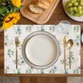 thumbnail image 4 of Daisy Placemats Set of 6, Spring Flowers Eucalyptus Leaves Botanical Beige Placemats for Dining Table, Place Mats for Kitchen Tabletop, Waterproof Wipeable Dining Table Mats Set, 4 of 9