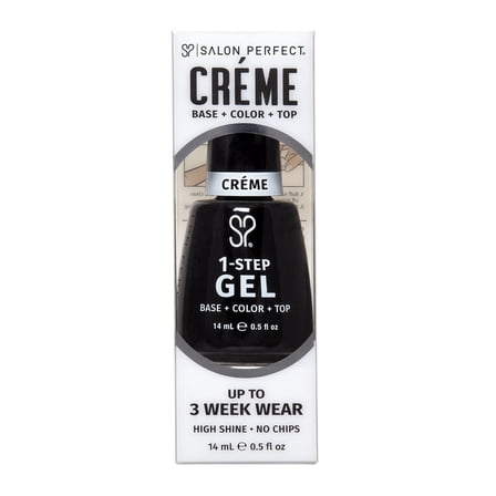 Salon Perfect Crème One Step Gel, Oil Slick, Black Nail Polish, 0.5 fl oz
