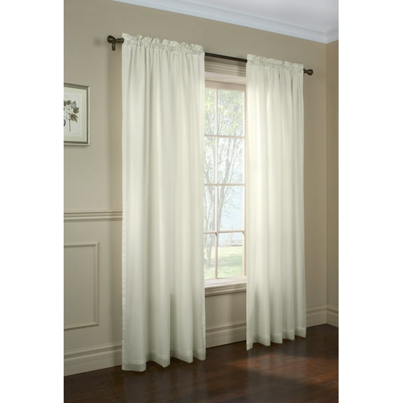 Rhythm Lined Rod Pocket Curtain Panel 54" x 63" in Ivory