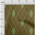 thumbnail image 1 of oneOone Viscose Chiffon Dark Olive Green Fabric Argyle Check Dress Material Fabric Print Fabric By The Yard 42 Inches Wide, 1 of 4