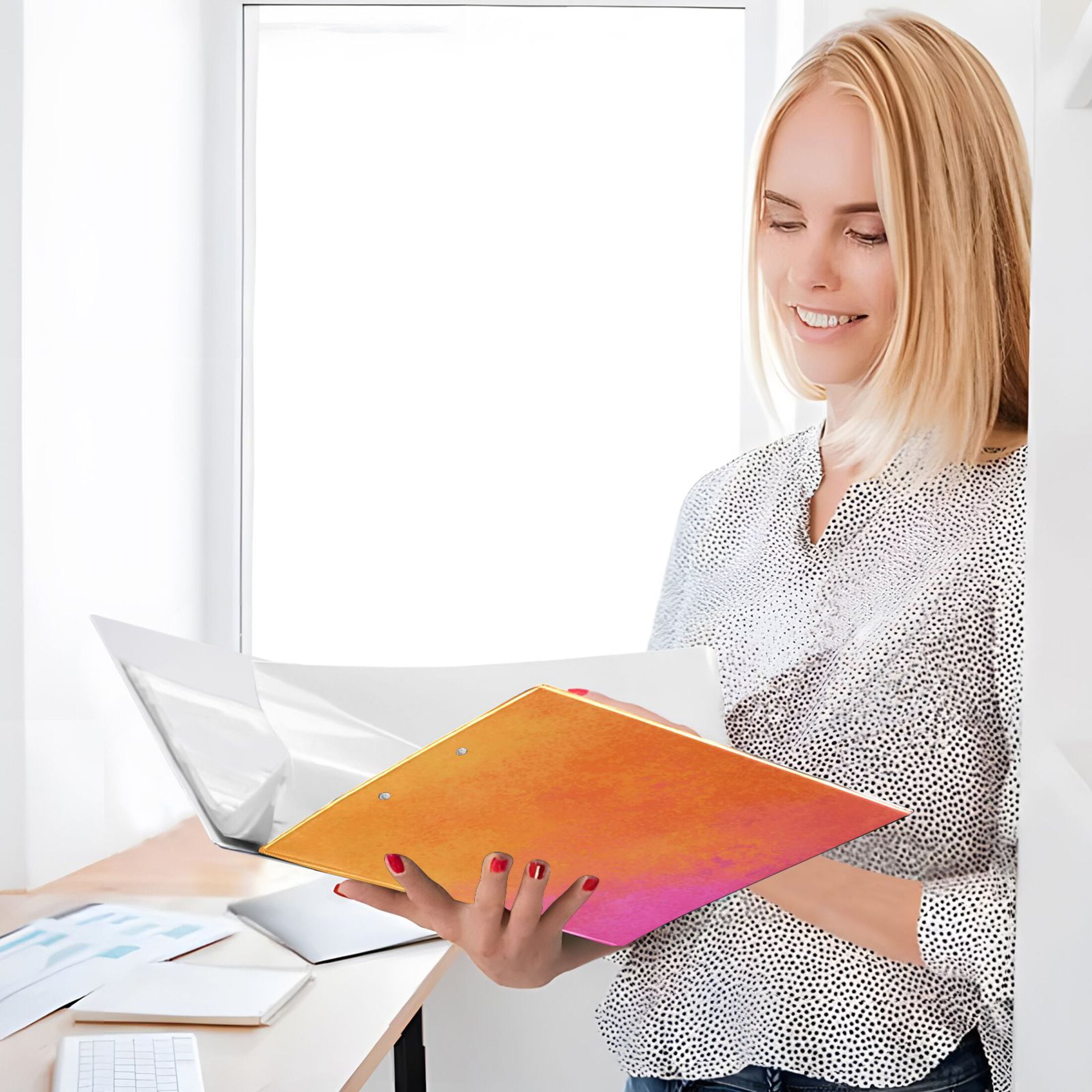 Hard Shell Ring Binder With Clip Holds 200 Sheets Office Home Organization Dye Painting