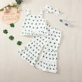 thumbnail image 2 of Xyant Toddler Baby Girls St Patricks Outfits Shamrock Print Sleeveless Tanks Tops and Flared Pants Headband Set Infant Spring Clothes (White,12-18 Months), 2 of 7
