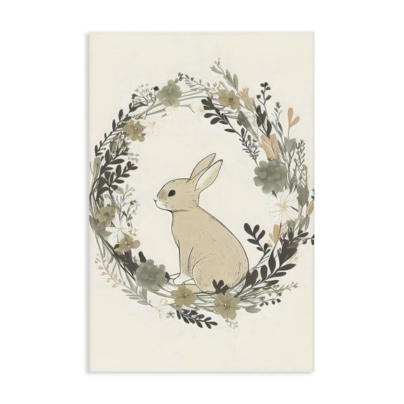 Stupell Industries Pastoral Bunny Wreath Canvas Wall Art, design by Creative Studio